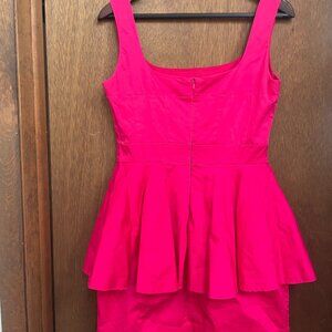 Hot pink peplum mini dress